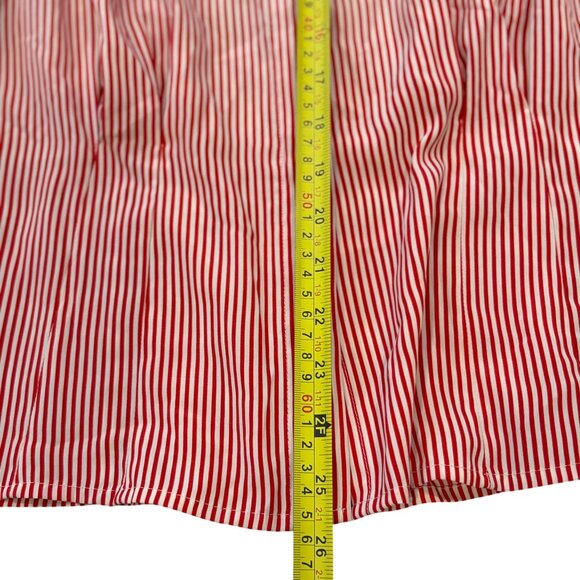 Evan-Picone Petites Vintage Red & White Striped Button-Up Long Sleeve Shirt Size - Picture 12 of 14